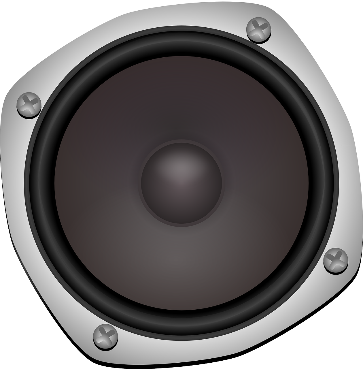 a close up of a speaker on a white background, vector art, shutterstock, garbage, computer generated, delicious, spitfire