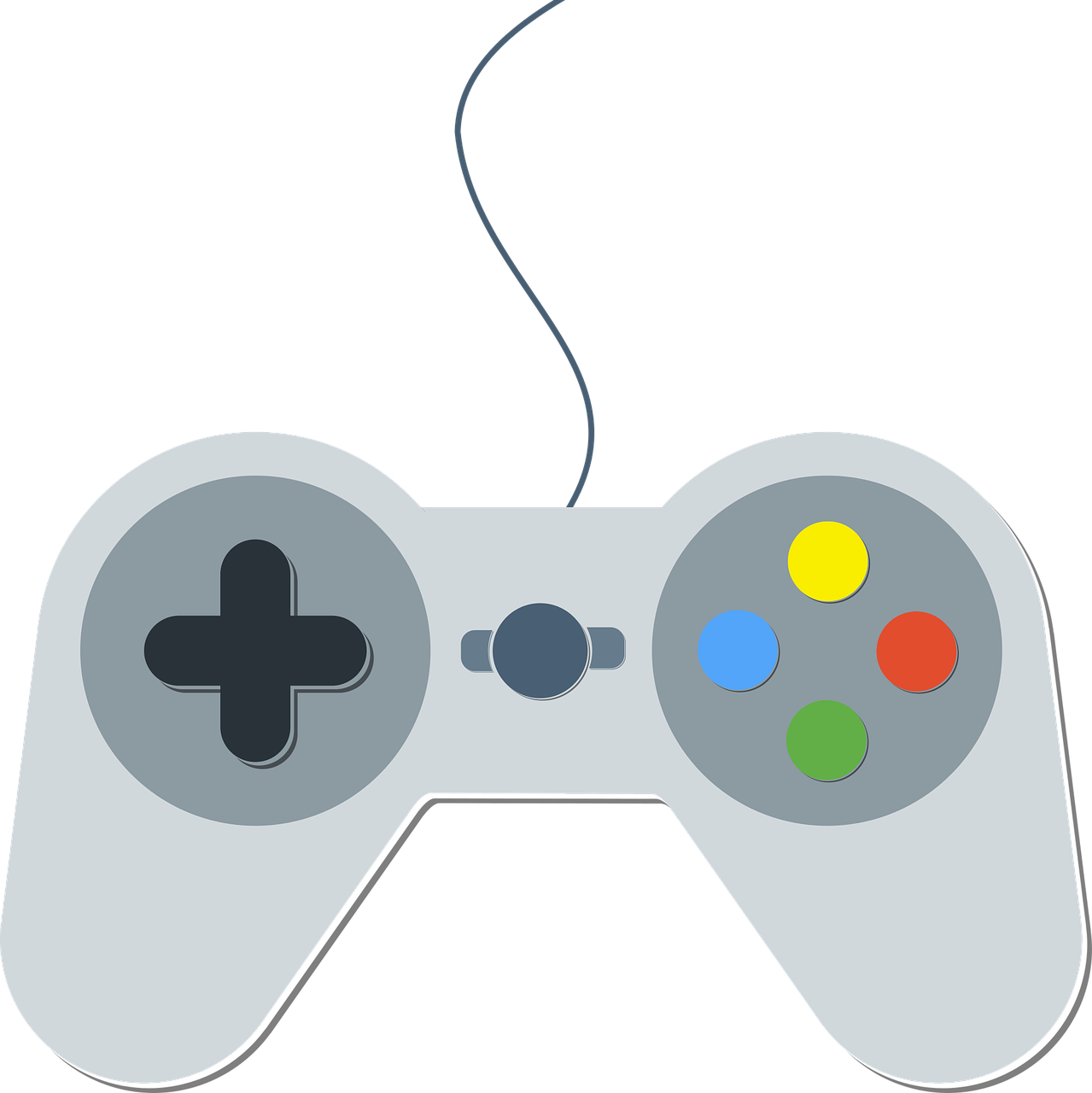 a close up of a video game controller, computer art, on a flat color black background, ps2 game, video game screenshot>, no gradients