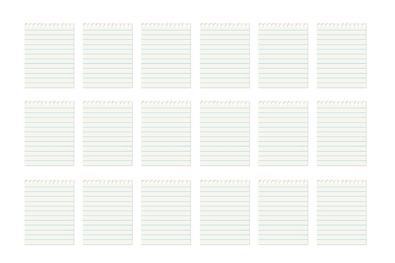 a sheet of lined paper on a white background, a screenshot, minimalism, many screens, icon pattern, sticker sheet, no text!