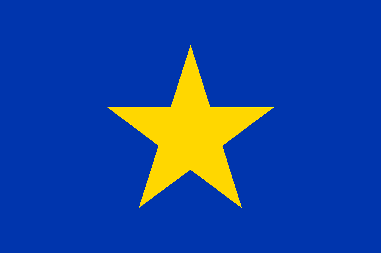 a yellow star on a blue background, the texas revolution, avatar image, eu, dakar