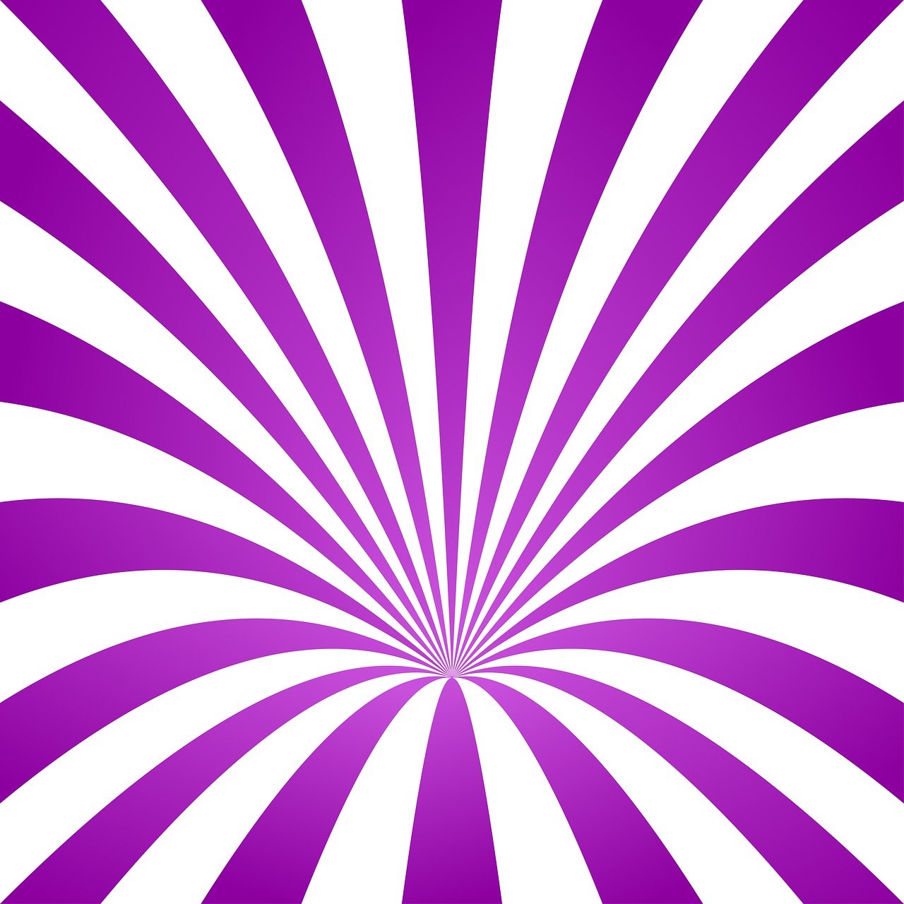 a purple and white striped background with a spiral design, by Taiyō Matsumoto, optical illusion, sunburst, full res, smooth gradation, rounded lines