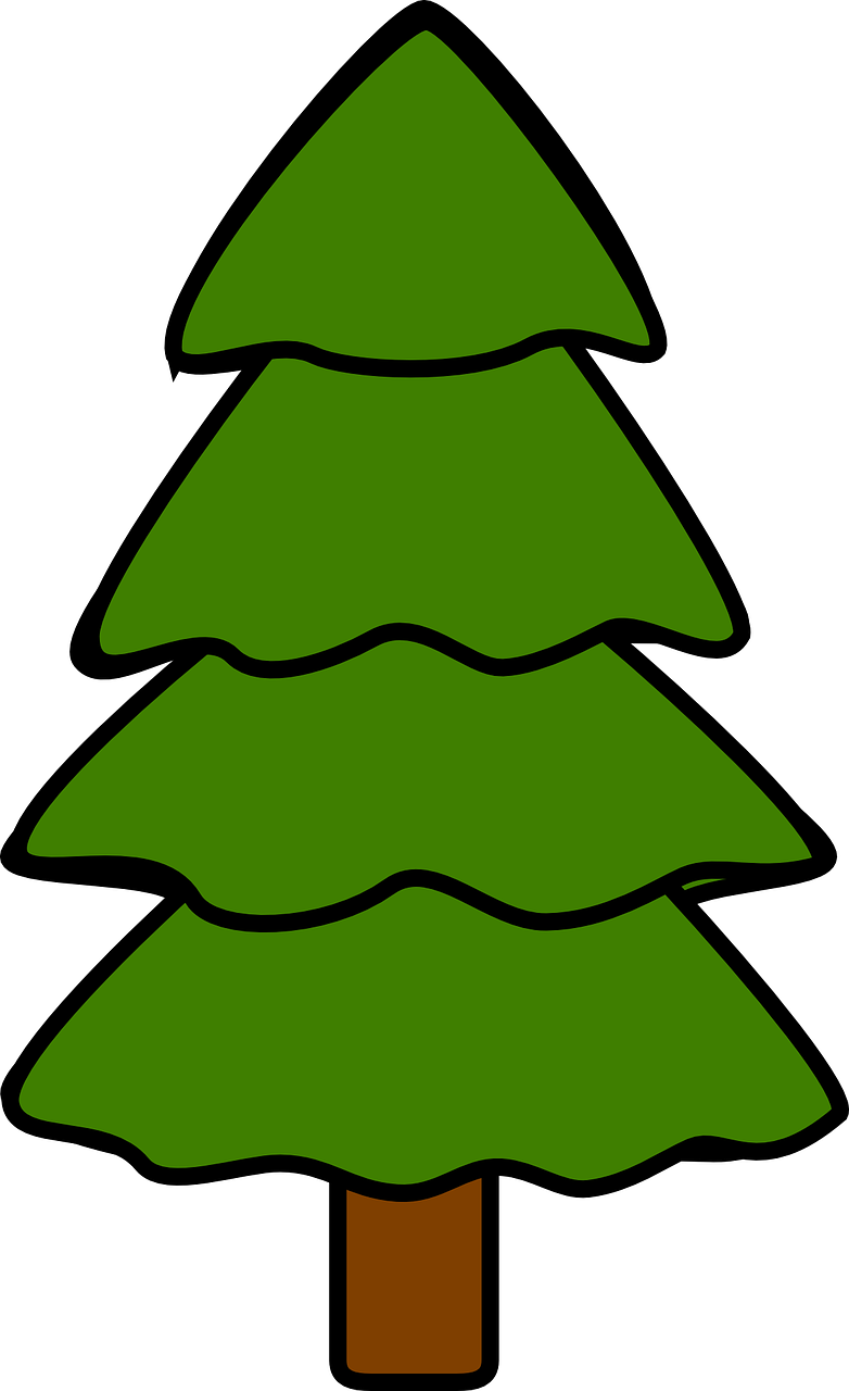 a green christmas tree on a black background, inspired by Masamitsu Ōta, pixabay, sōsaku hanga, 1128x191 resolution, simple cartoon, three fourths view, stacked image