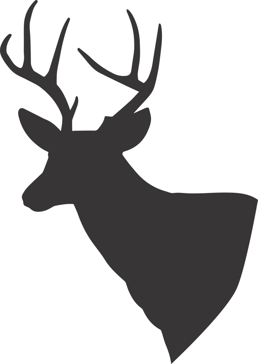 a black and white silhouette of a deer's head, by Jesper Knudsen, hurufiyya, discord profile picture, untextured, background image