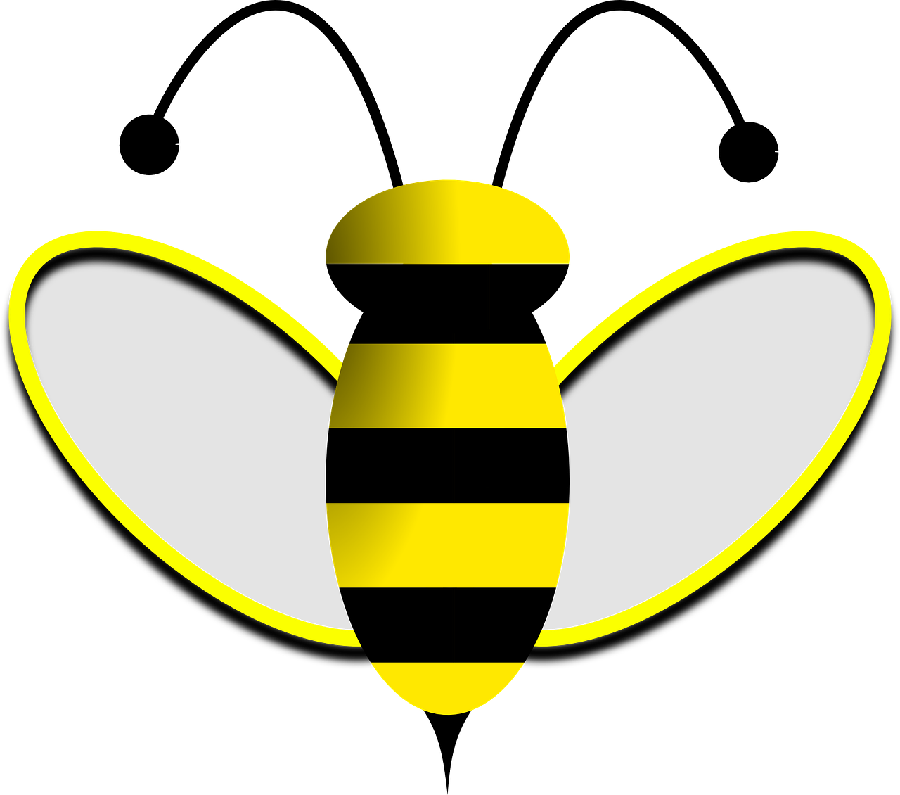 a yellow and black bee on a black background, a digital rendering, inspired by Aelbert Cuyp, snail in the style of nfl logo, outlined!!!, family photo