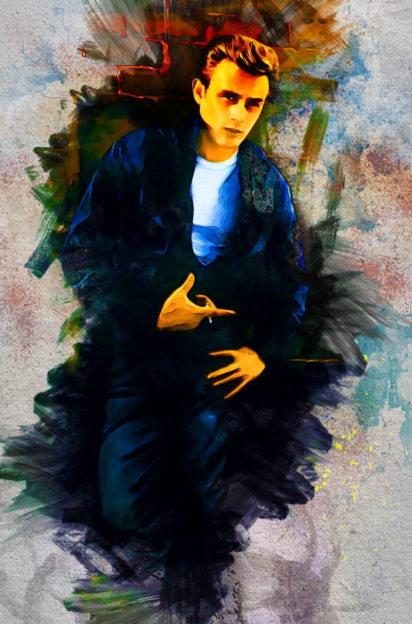 a digital painting of a man in a suit, a digital painting, inspired by Bruce Gilden, digital art, attractive pose, michael jackson, expressive beautiful painting, teenage jughead jones