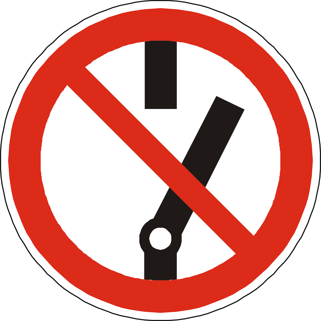 a close up of a sign on a white background, a picture, les automatistes, clock, forbidden, no double head, cut-away