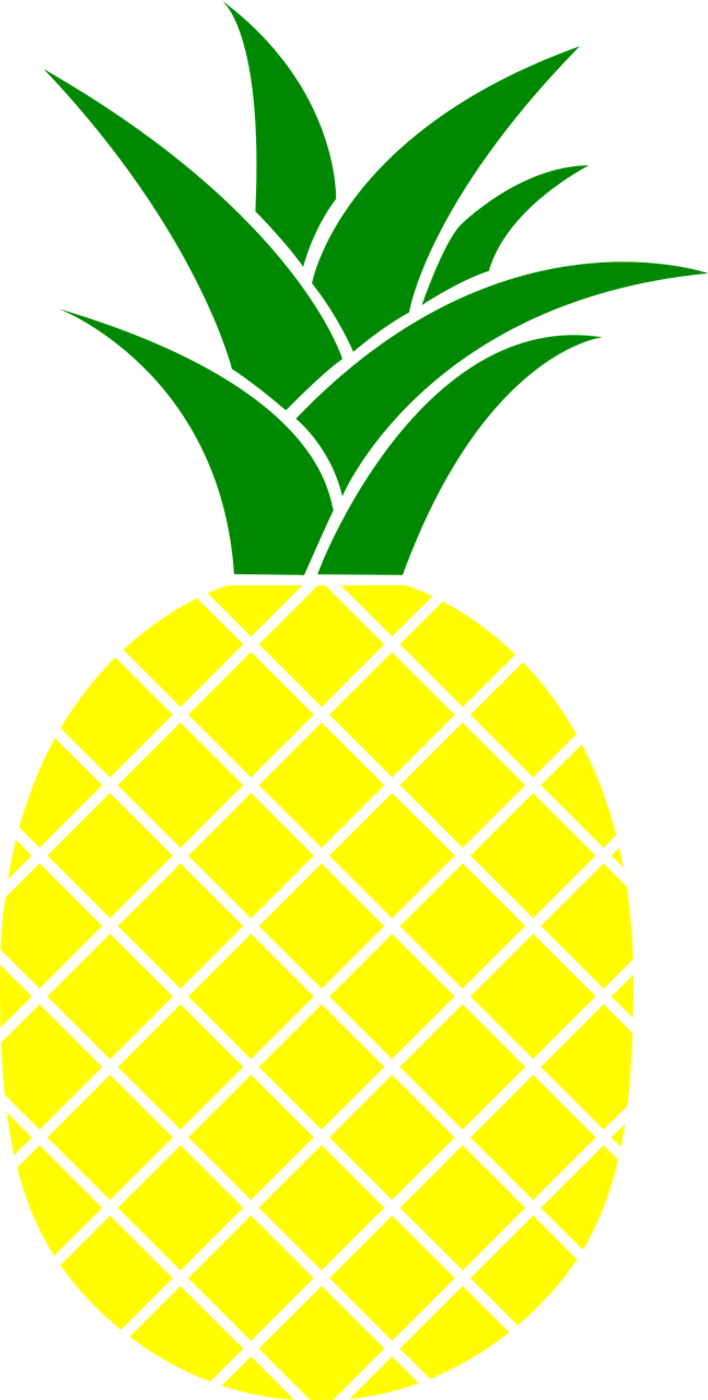 a yellow pineapple on a black background, a screenshot, inspired by Masamitsu Ōta, 2 5 6 x 2 5 6 pixels, outlined!!!, screen cap, n - 6