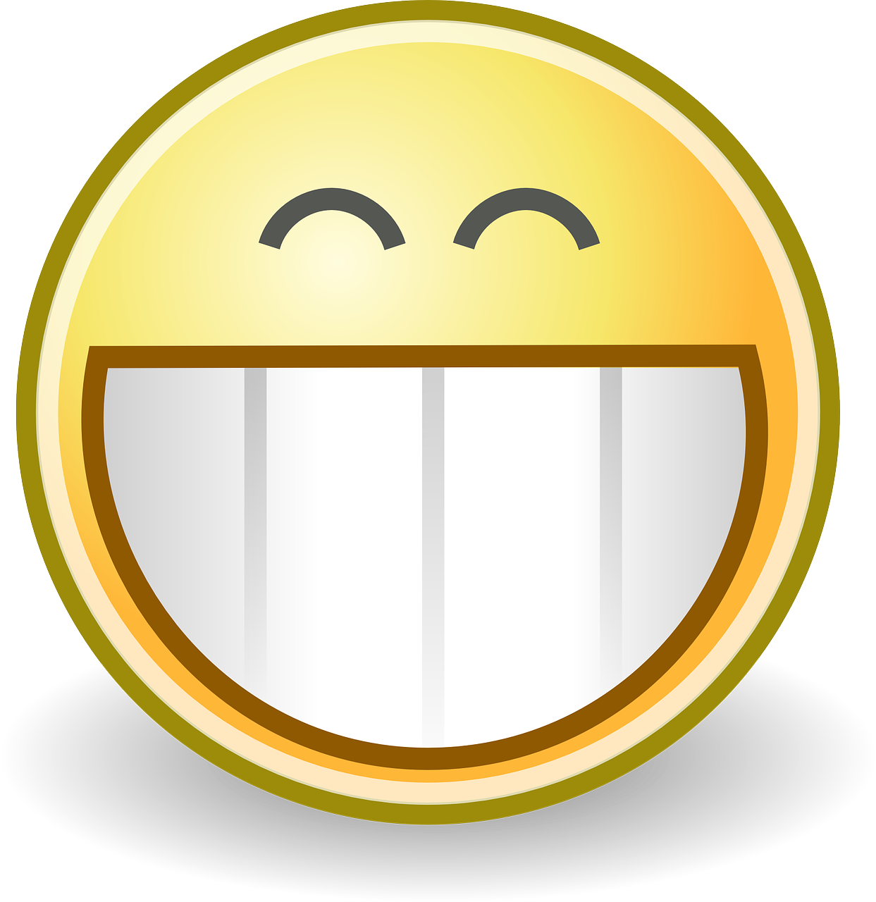 a smiley face with a big smile on it's face, inspired by Masamitsu Ōta, flickr, mingei, clipart icon, golden teeth, grinning lasciviously, avatar image