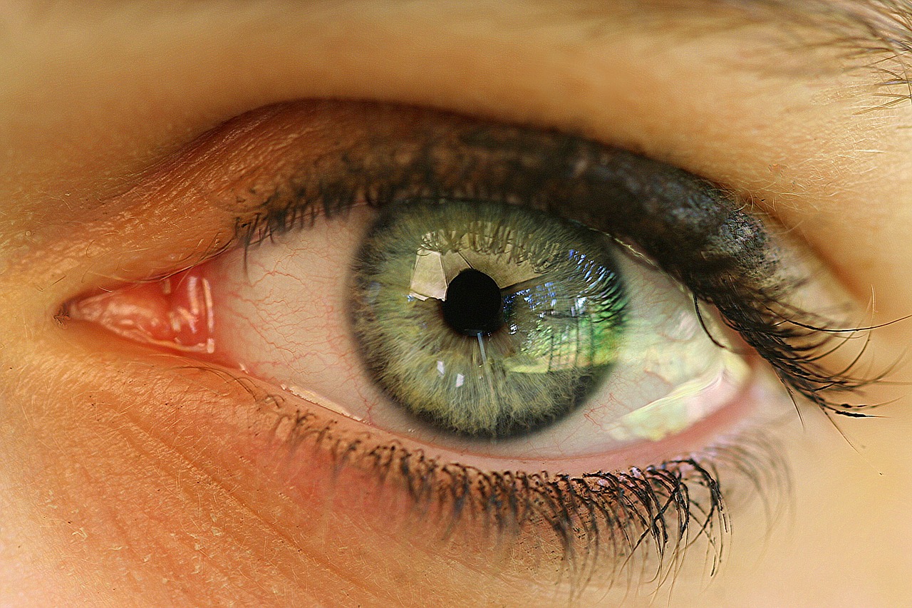 a close up of a person's green eye, a macro photograph, hyperrealistic flickr:5, greenish tinge, focus on iris, [ [ hyperrealistic ] ]