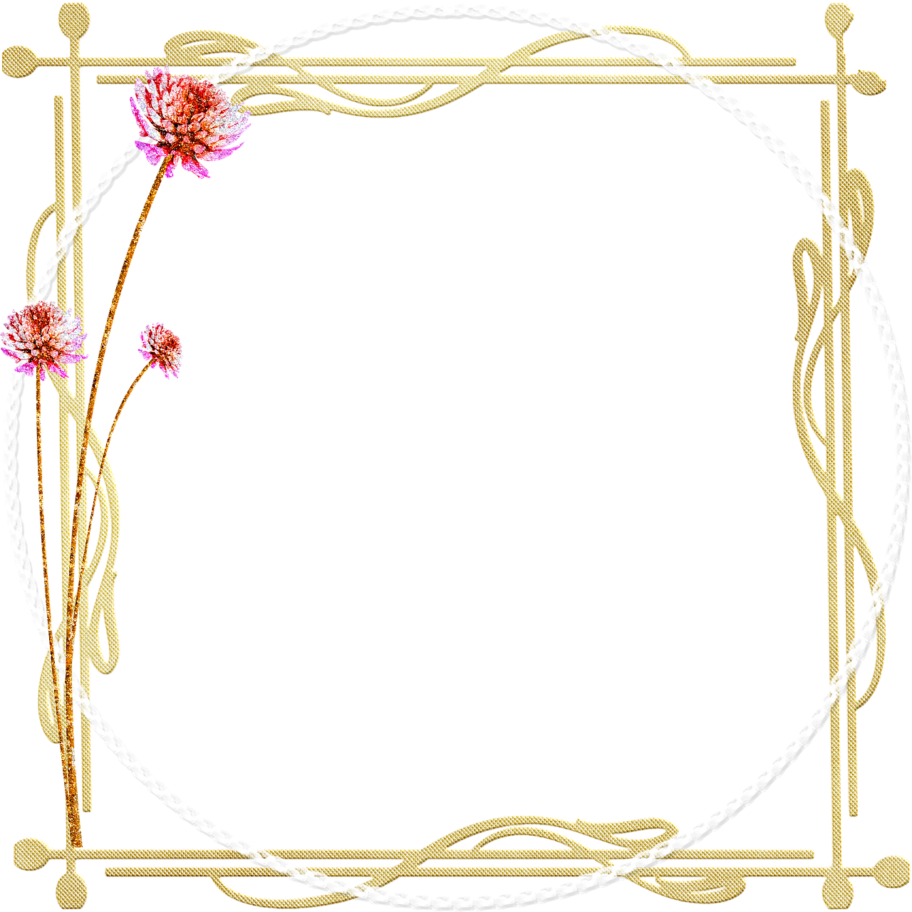 a picture of a frame with flowers in it, a digital rendering, inspired by Katsushika Ōi, flickr, sōsaku hanga, rope, black!!!!! background, 3 meters, daisy