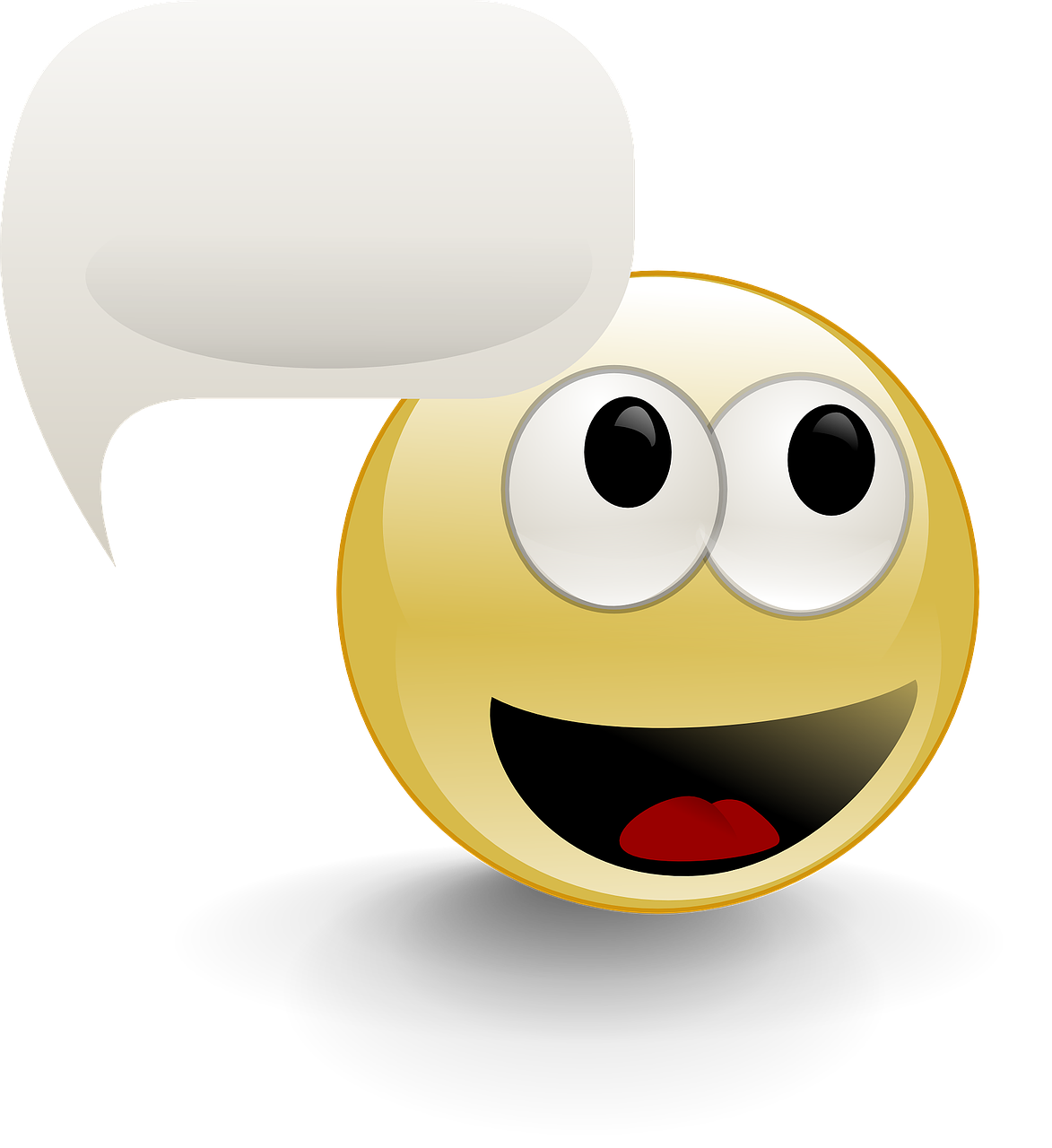 a smiley face with a speech bubble above it, by Dietmar Damerau, deviantart, black background!!!!!, clipart, sandy, balloon