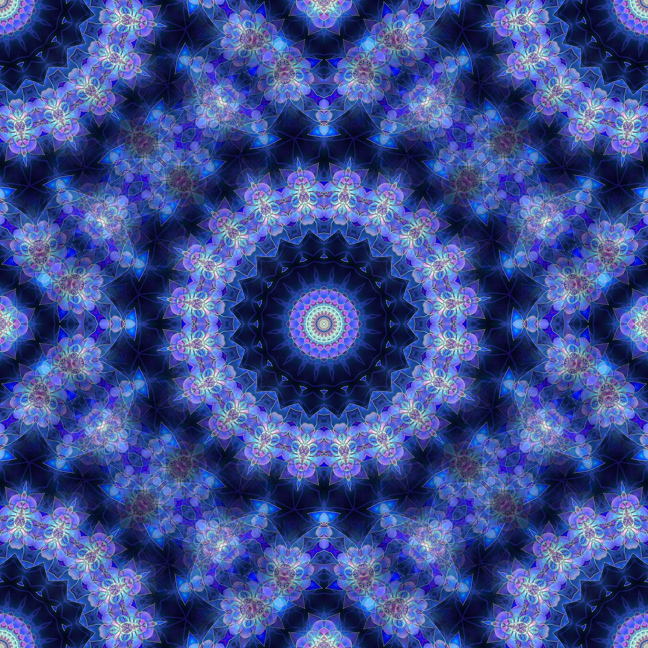 a blue and purple kaleite kaleite kaleite kaleite kaleite kaleite kaleite kaleite, a mosaic, by Daniel Chodowiecki, abstract illusionism, cymatics. auditory symbiogenesis, repeating pattern, galactic dreamcatchers, digital art - w 640