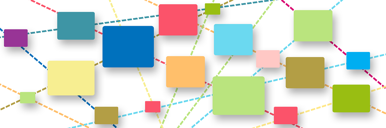 a bunch of different colored squares on a white background, a wireframe diagram, vibrant colourful background, callouts, istockphoto, white map library