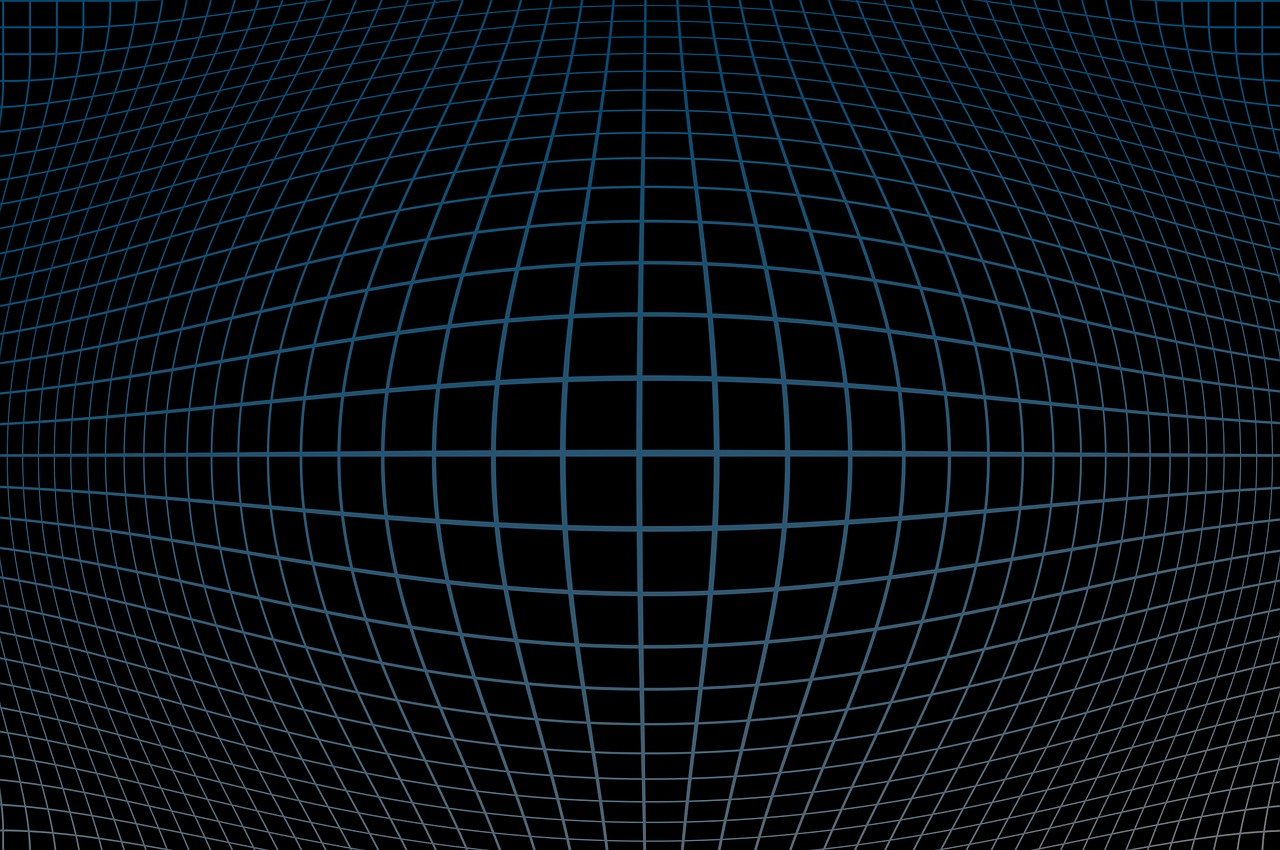 a computer screen with a grid pattern on it, a digital rendering, digital art, 360 degree equirectangular, on a flat color black background, spherical, thick lines highly detailed