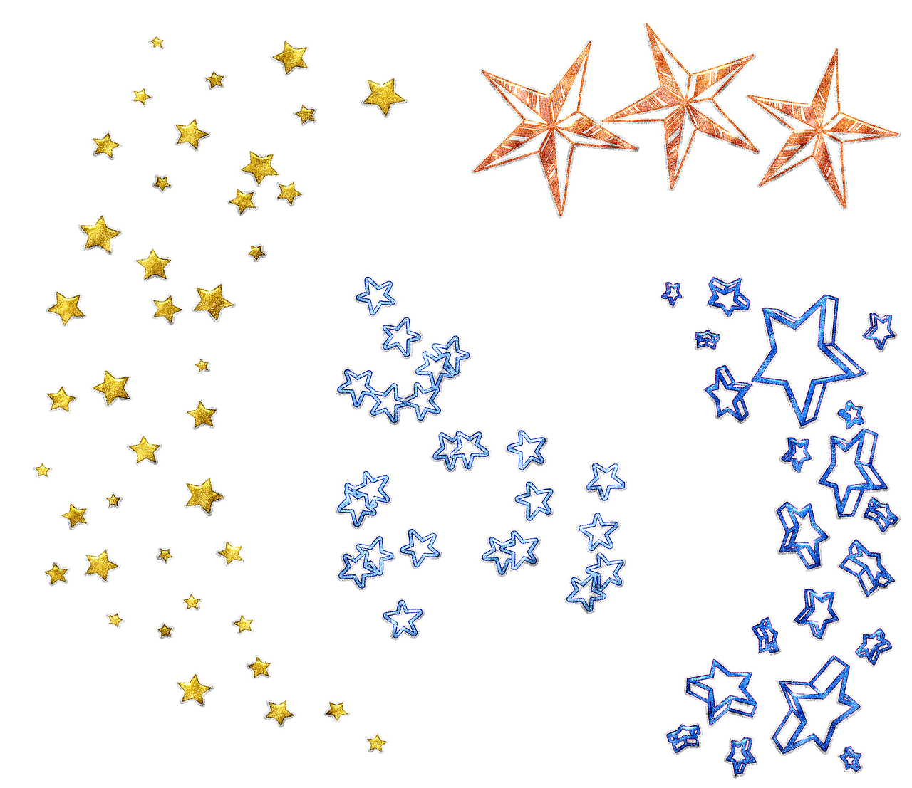 a bunch of stars that are next to each other, an illustration of, conceptual art, sprite sheet, on black background, collage, holiday season