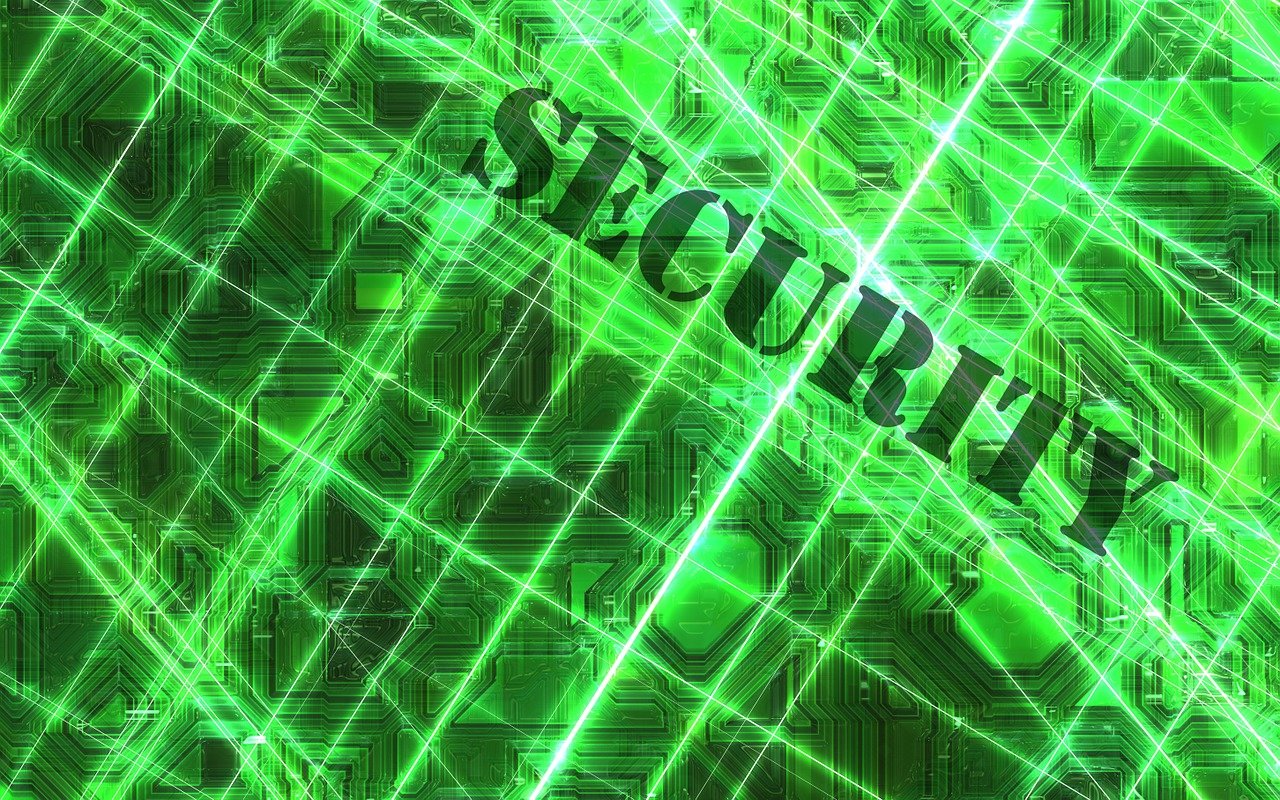 a green background with the word security on it, a digital rendering, holography, lasers for lights, closeup photo, the origine of cybertimes, with sparking circuits