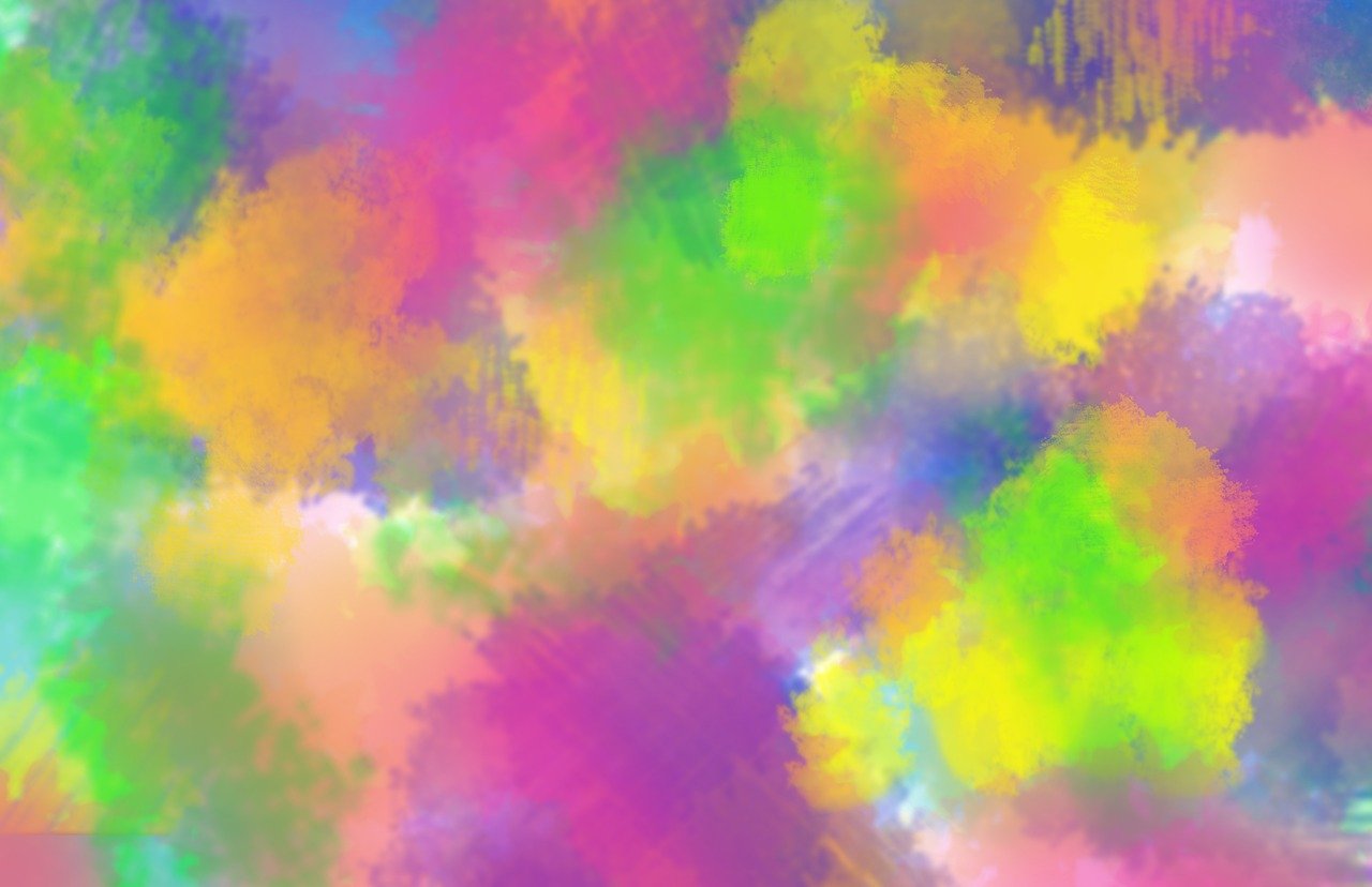 a painting of a bunch of different colors, a digital painting, flickr, (((colorful clouds))), 256x256, painttool sai, version 3