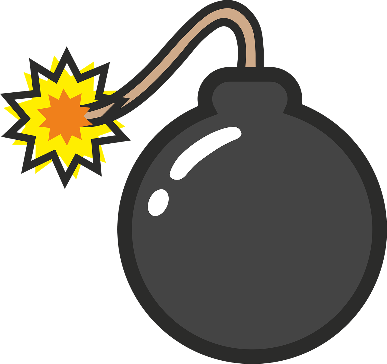 a bomb with a firework coming out of it, inspired by Irvin Bomb, simple cartoon style, black mesa, clash of clans style, flash image