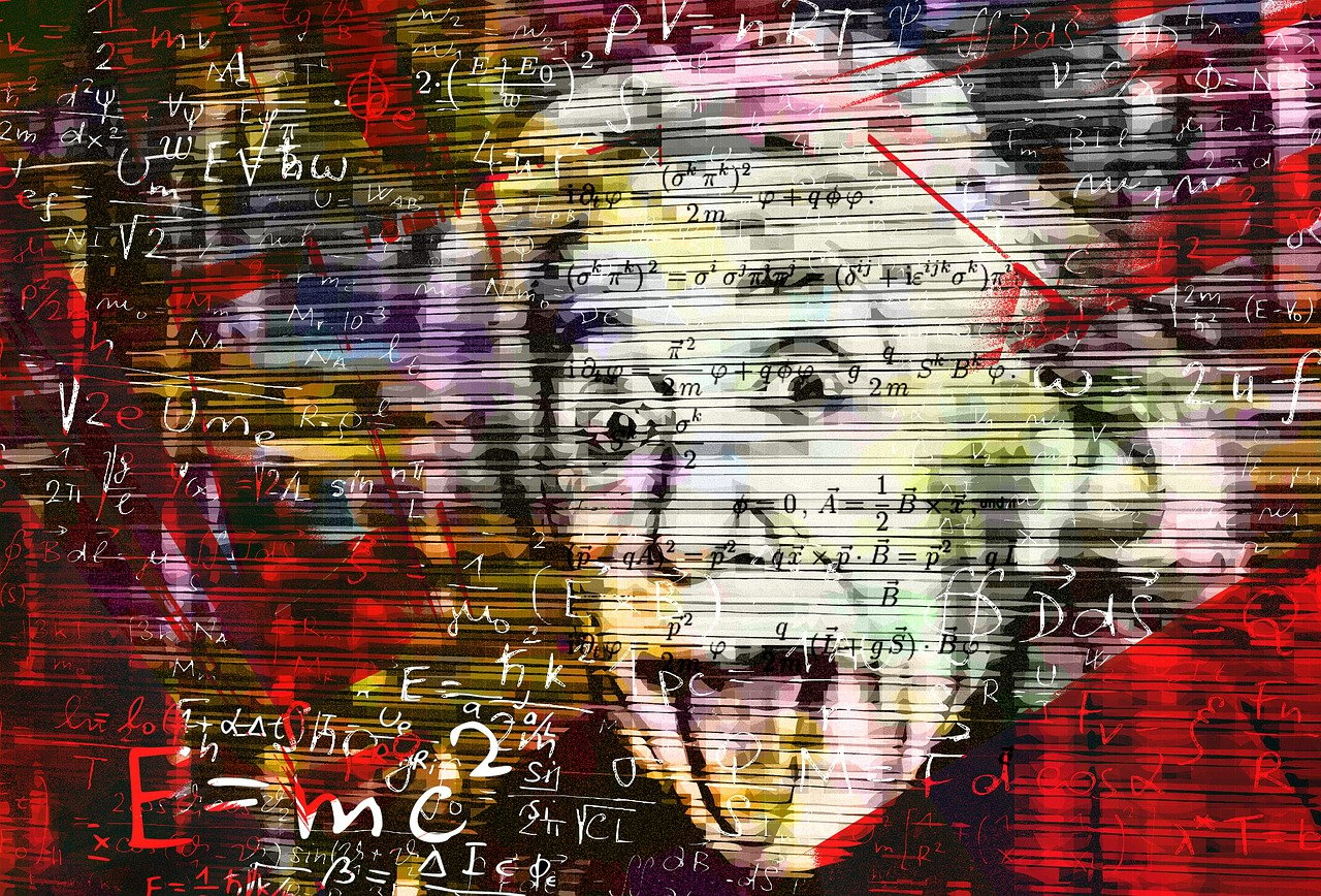 a close up of a painting on a wall, a picture, analytical art, equations, photo illustration, crazy expression, science background