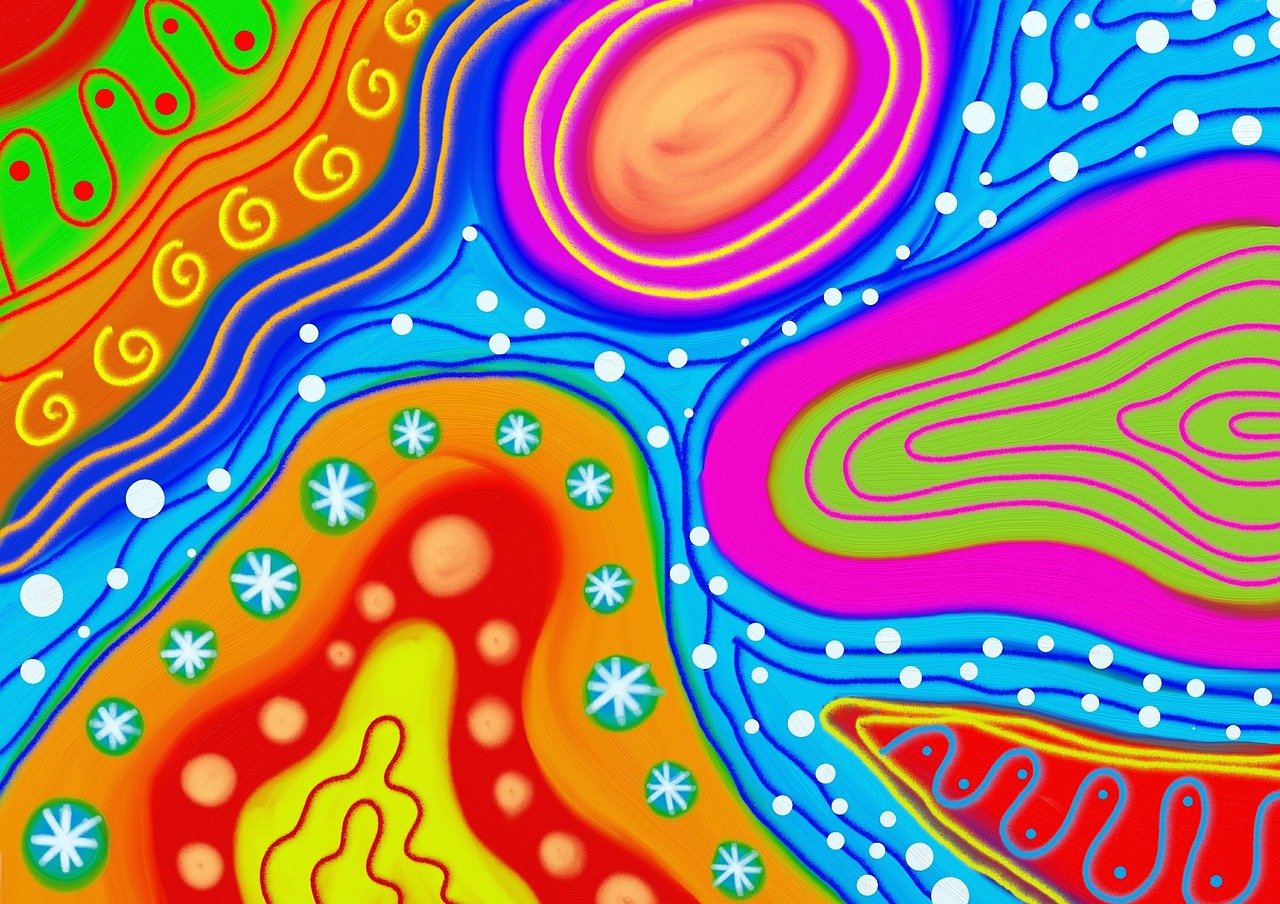 a close up of a colorful abstract painting, an abstract drawing, inspired by Peter Max, flickr, psychedelic art, very detailed digital painting, snow, the cytoplasm”, hyper detail illustration