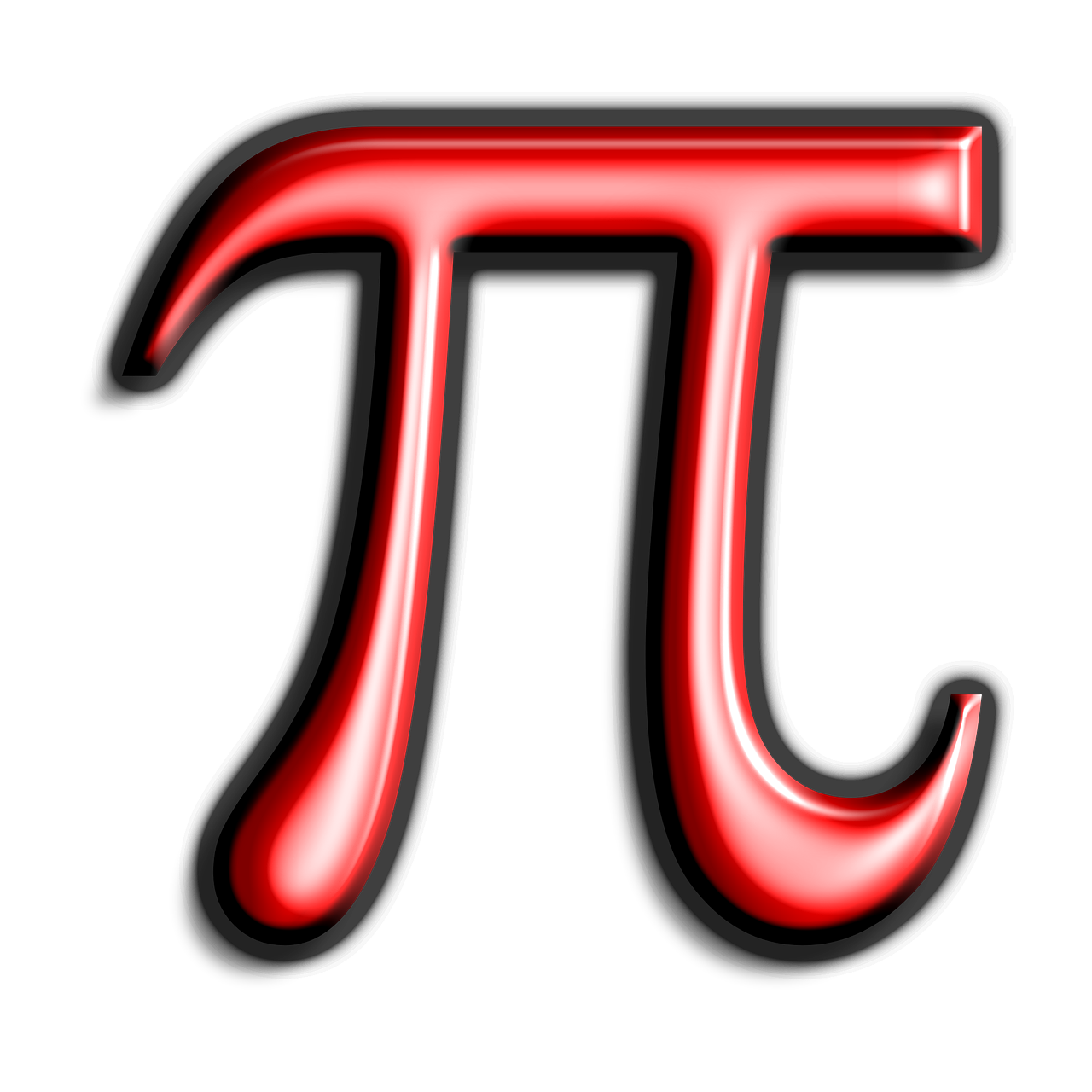 a red pi symbol on a black background, a digital rendering, digital art, raytraced realistic, the photo shows a large, latex, otomo