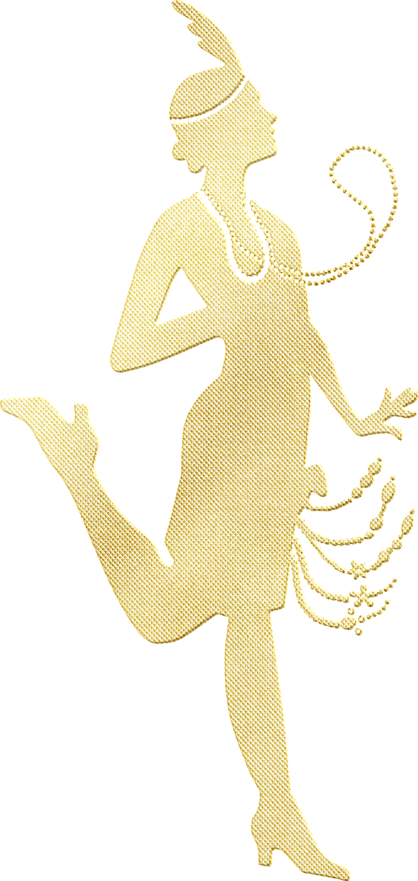 a gold silhouette of a woman dancing, an album cover, inspired by Lotte Reiniger, funk art, betty page fringe, anthropomorphic octopus, ((oversaturated)), zoomed in