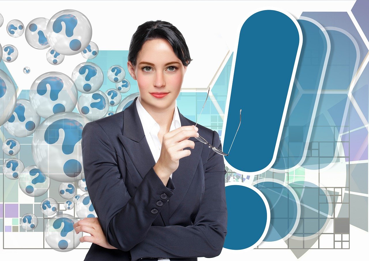 a woman in a business suit posing for a picture, a digital rendering, trending on pixabay, analytical art, with pointing finger, dominant wihte and blue colours, scientist, advertisement photo