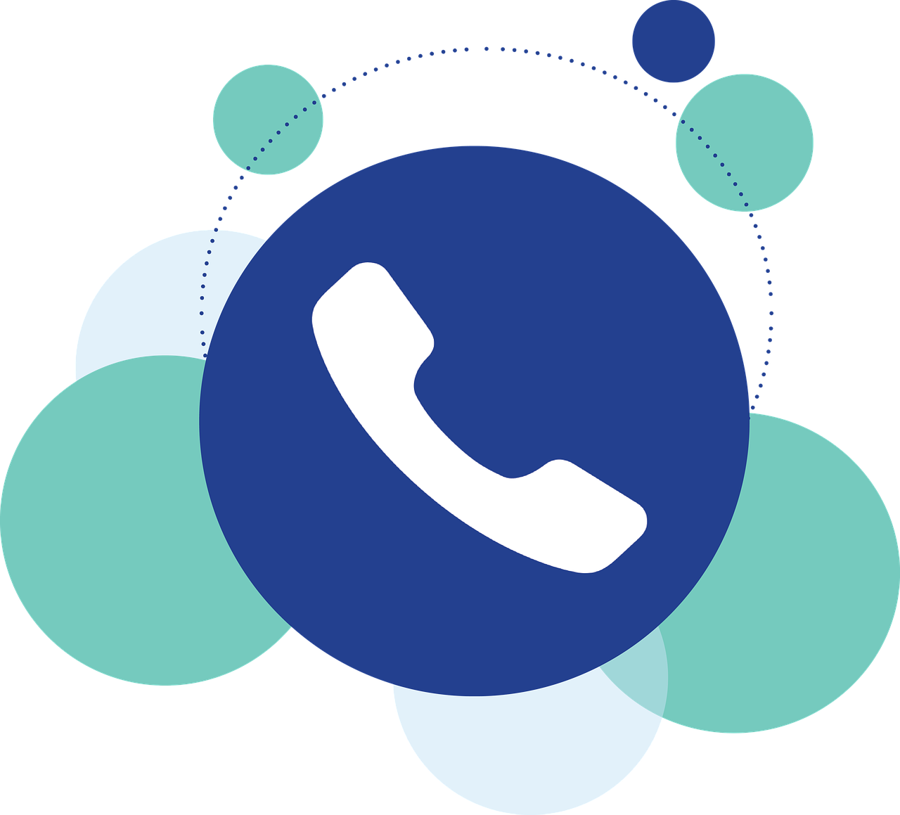 a phone sitting on top of a blue circle, an illustration of, by Matt Cavotta, pixabay, working in a call center, various posed, rounded logo, subtle vibrancy