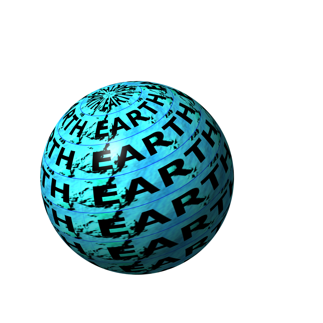 a blue ball with the words earth on it, by Jon Coffelt, digital art, 3 d raytraced masterpiece, 1 0 0 0 mm, elizabeth erickson, hunt