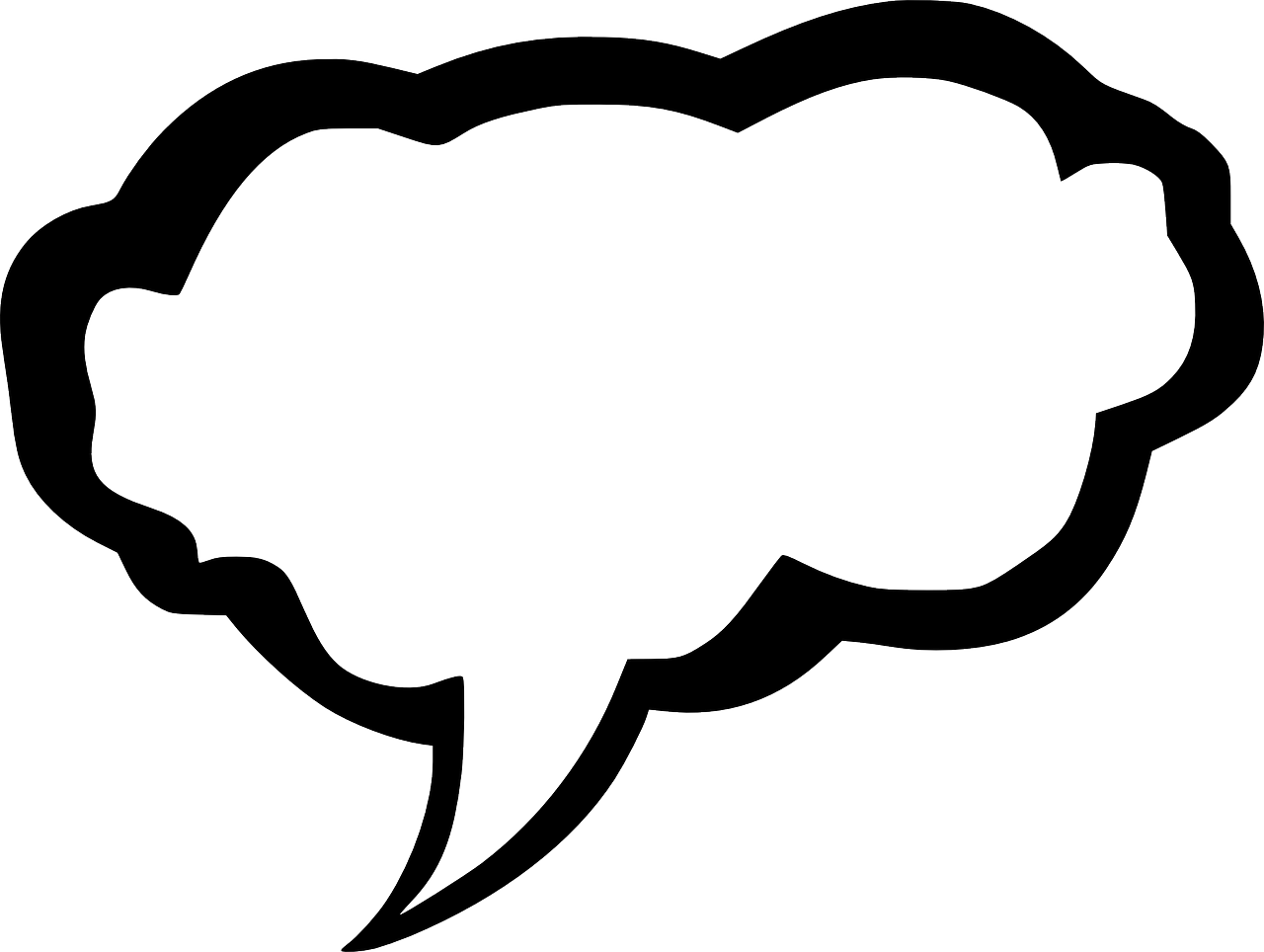 a black and white picture of a speech bubble, vector art, by Randy Post, deviantart, no gradients, wide screenshot, cloud, svg vector