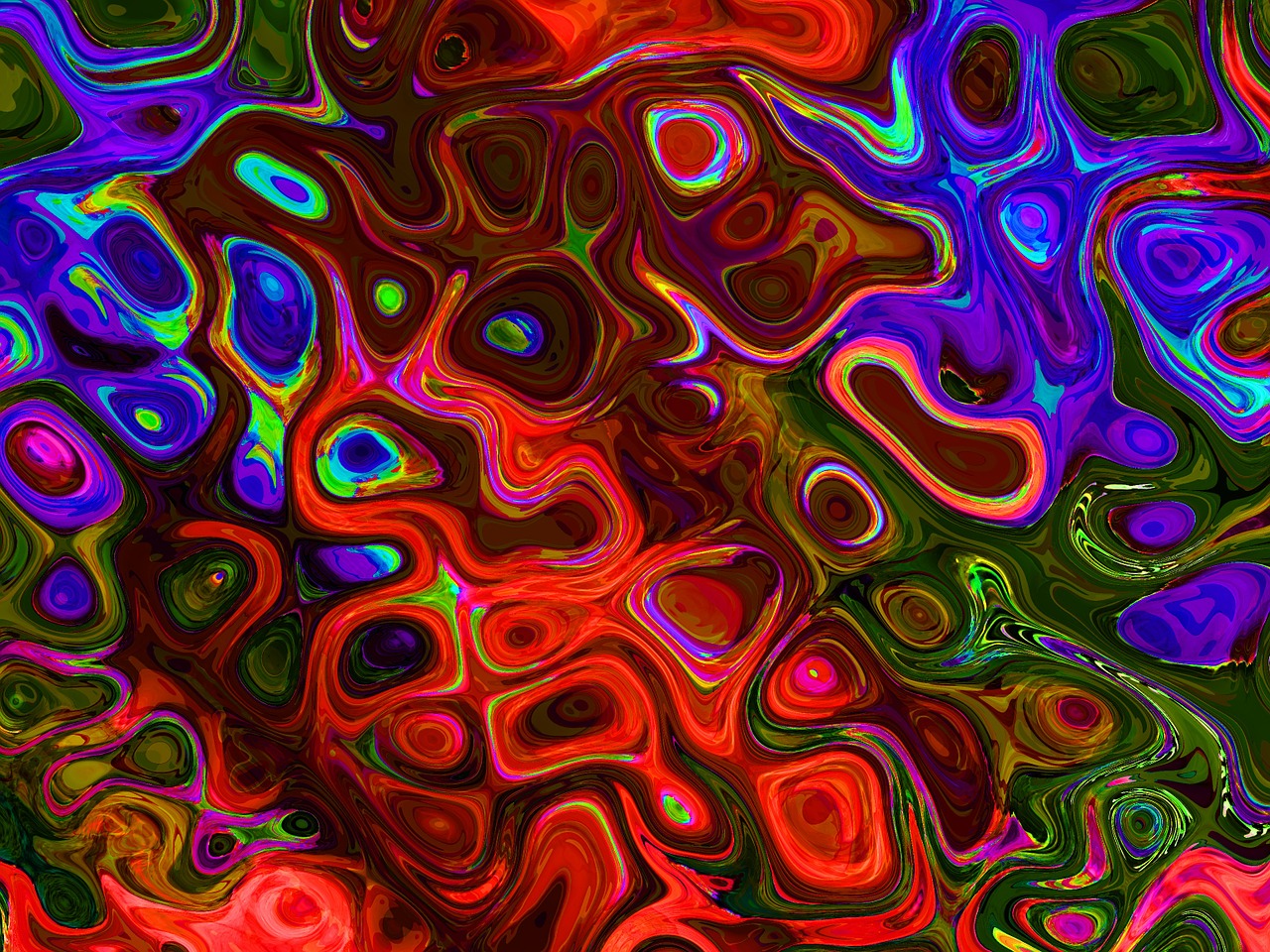 a colorful abstract painting with lots of different colors, digital art, by Daniel Chodowiecki, pexels, generative art, red swirls, psychedelic black light style, iridescent texture, 7 0 mm. digital art