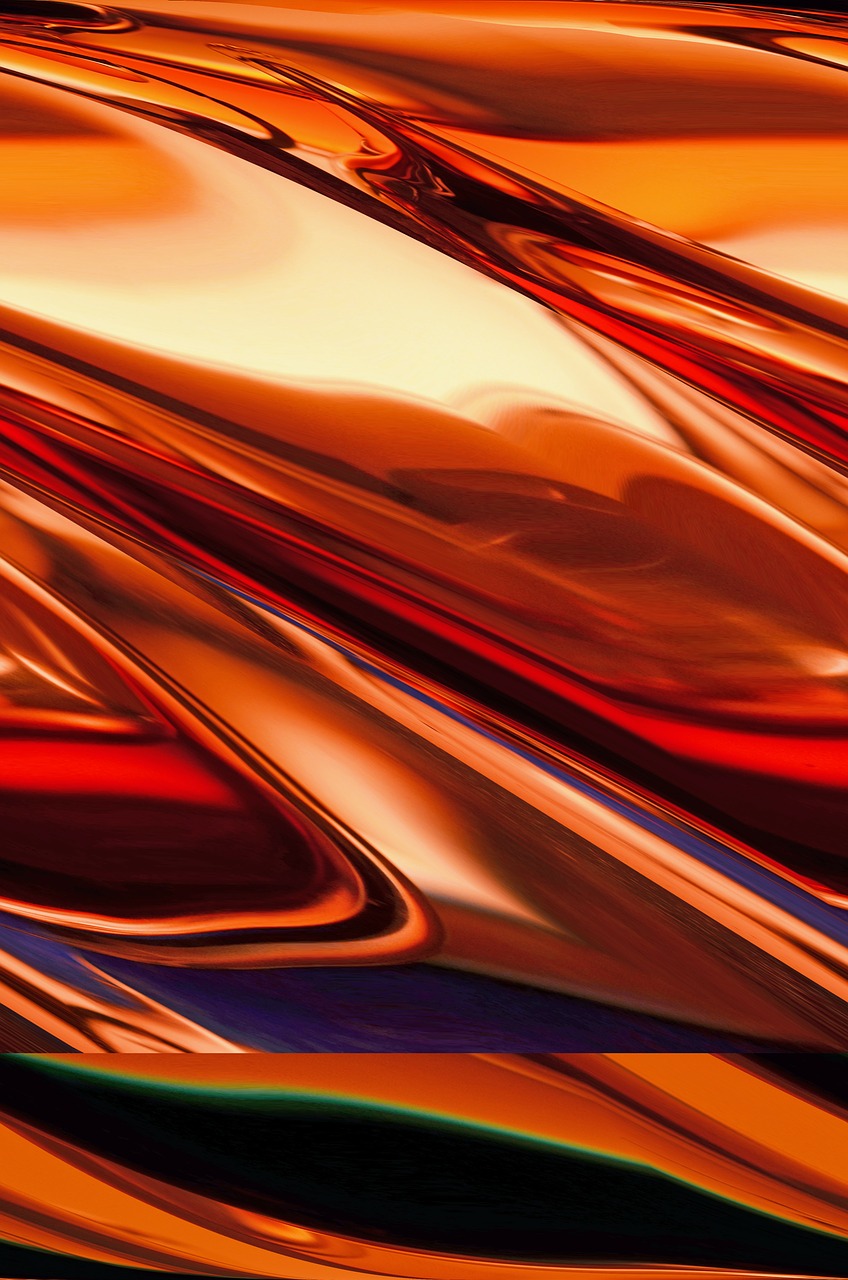 a close up view of a shiny surface, digital art, inspired by Abraham van Calraet, hq 4k phone wallpaper, caramel, colorful with red hues, chrome art