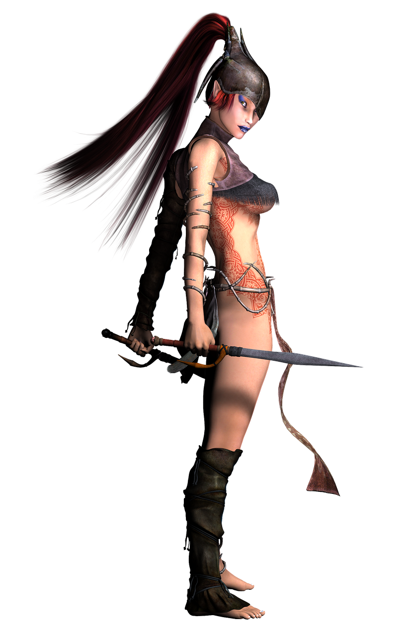 a woman with long hair holding a sword, inspired by Tsubasa Nakai, zbrush central contest winner, of virtua figther, full body photo, render naughty dog, 1 9 9 8 render