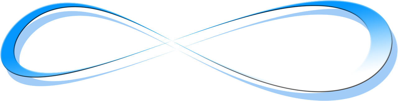 a blue and white infinity symbol on a black background, a computer rendering, inspired by W. Lindsay Cable, lasers in mid flight, crossing road, sirius a and sirius b, very elongated lines