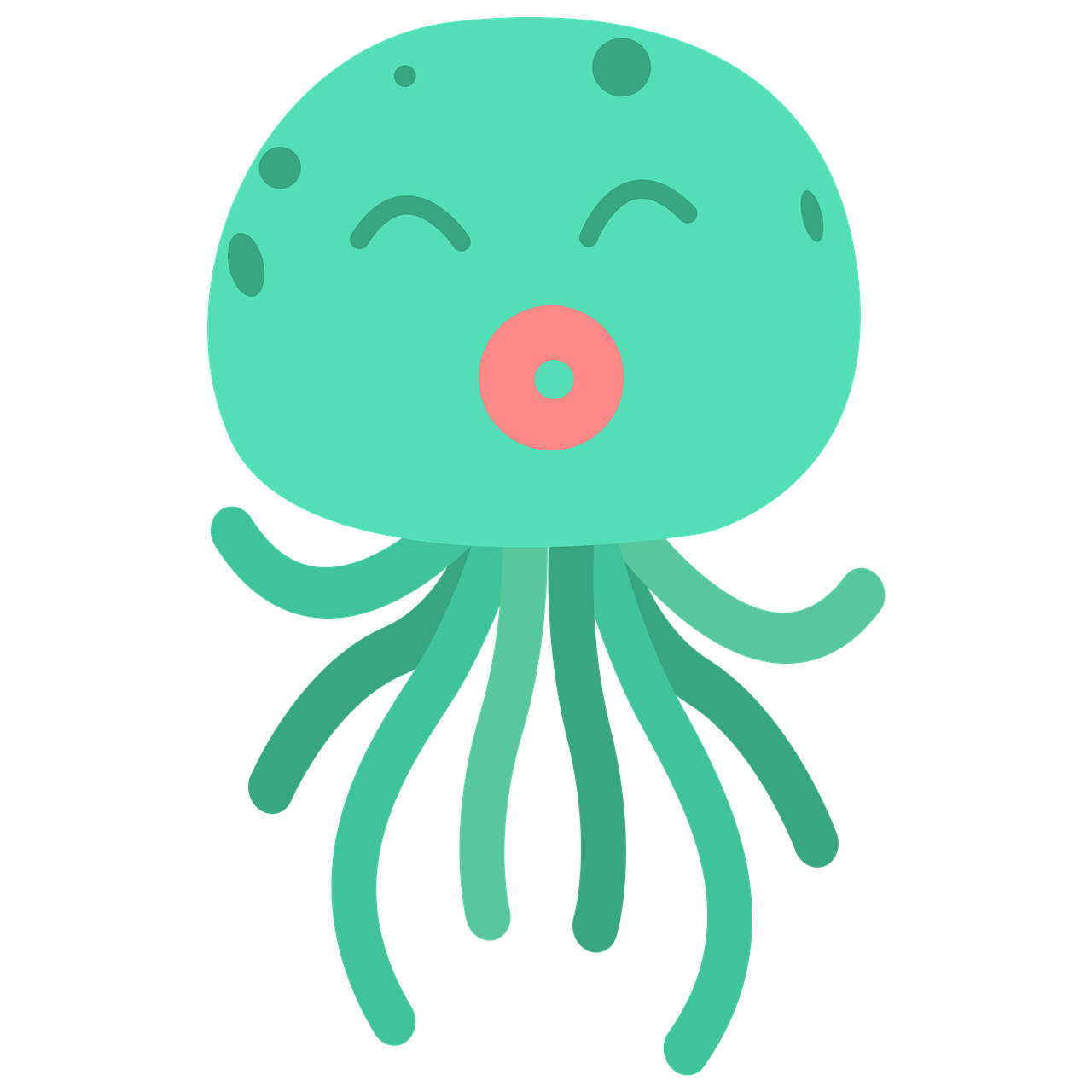 a green octopus with a pink tongue sticking out of it's mouth, concept art, inspired by Pinchus Kremegne, mingei, discord profile picture, space jellyfish, cel animation, 4yr old