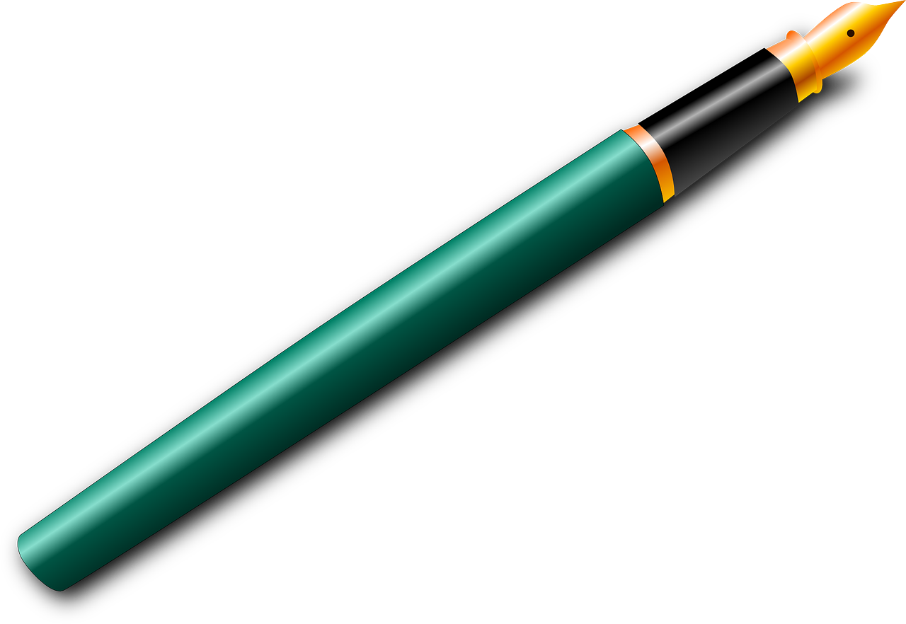 a green pen with a yellow tip, by Ayako Rokkaku, digital art, cel shaded vector art, side view of a gaunt, everyday plain object, red green black teal
