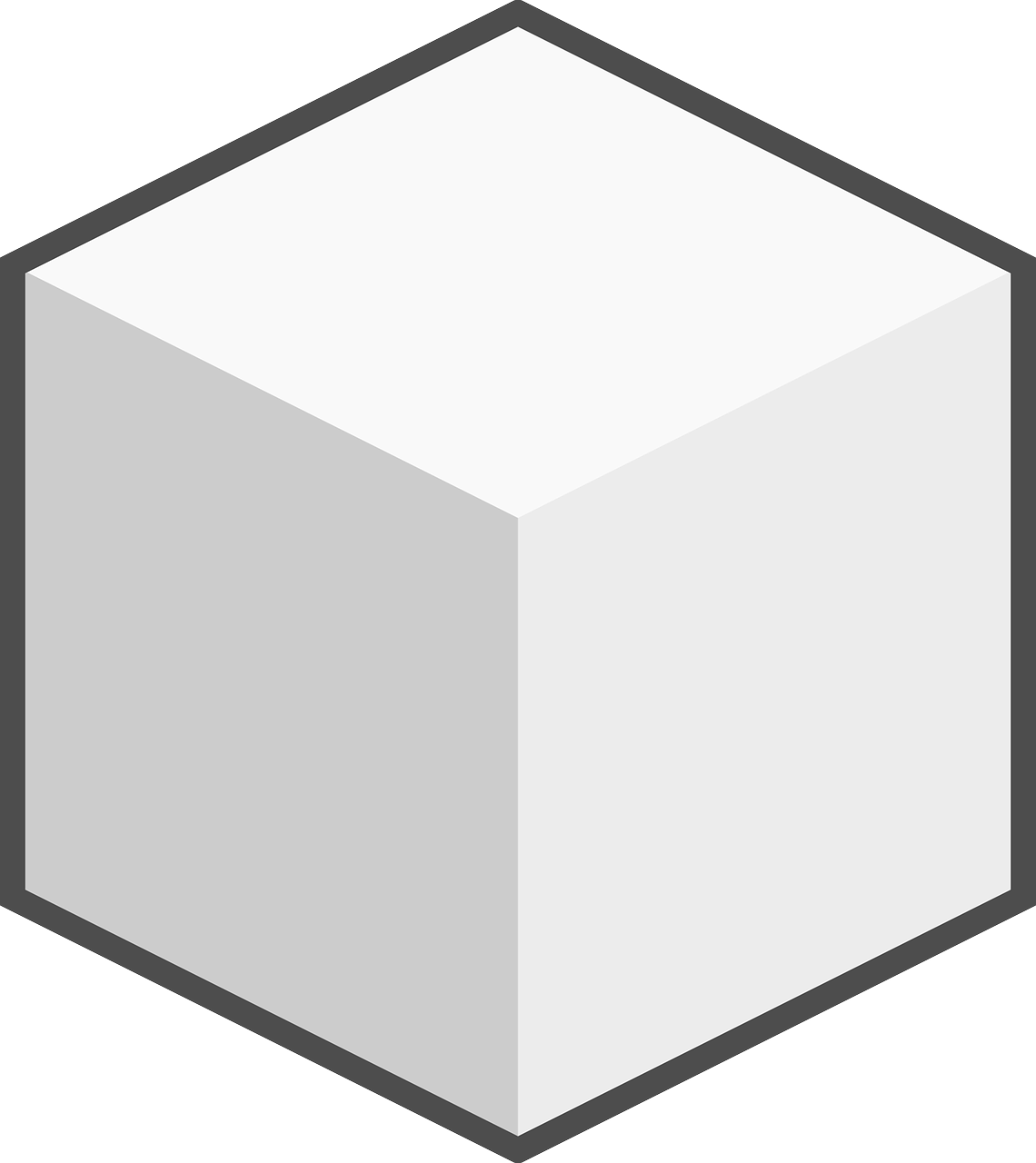 a white cube on a black background, inspired by Josef Block, trending on pixabay, 3 d icon for mobile game, white foam, blocky like minecraft, hexagonal wall