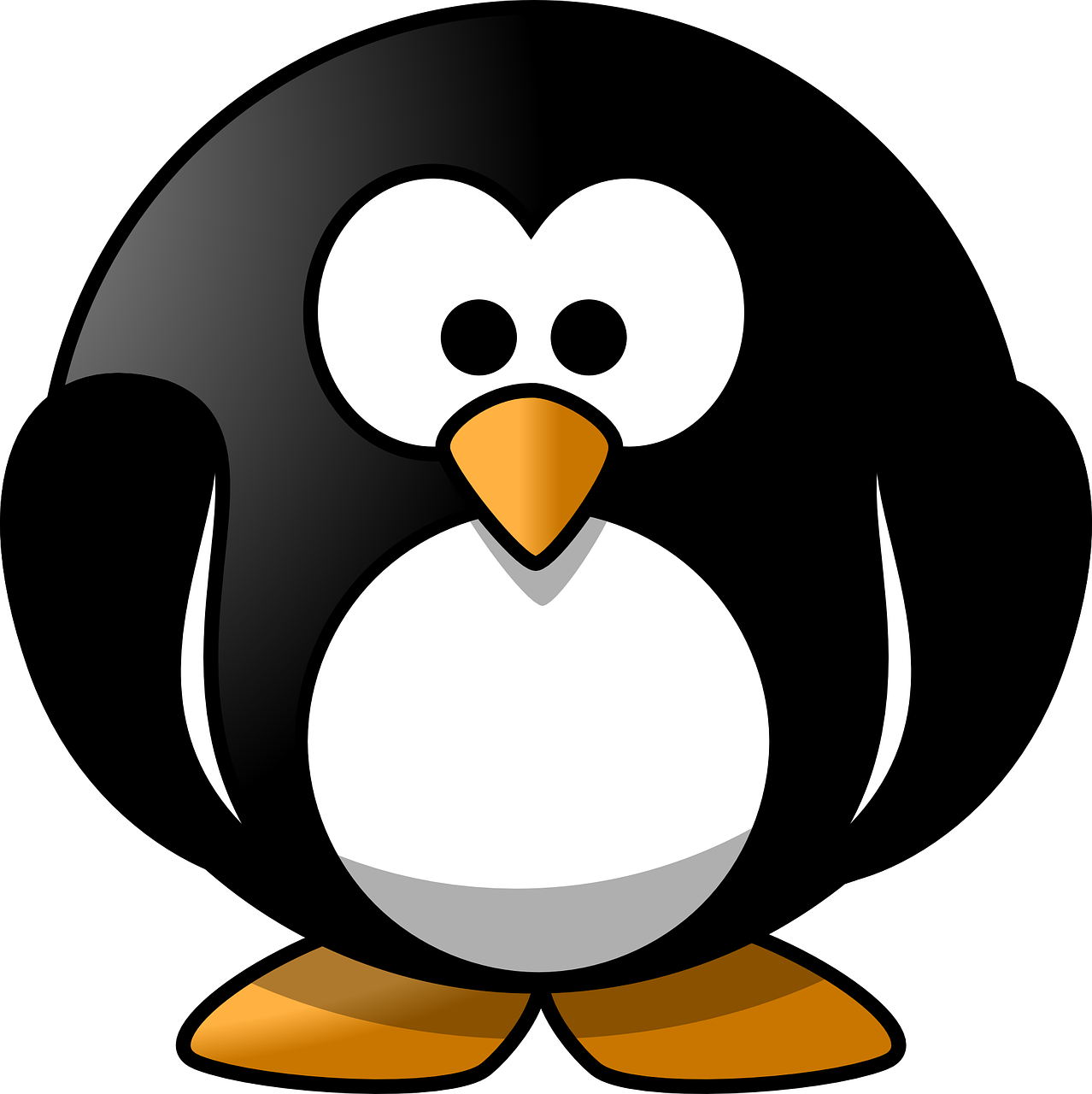 a close up of a penguin on a black background, a screenshot, computer art, “portrait of a cartoon animal, clean and simple design, by joseph binder, stuffed
