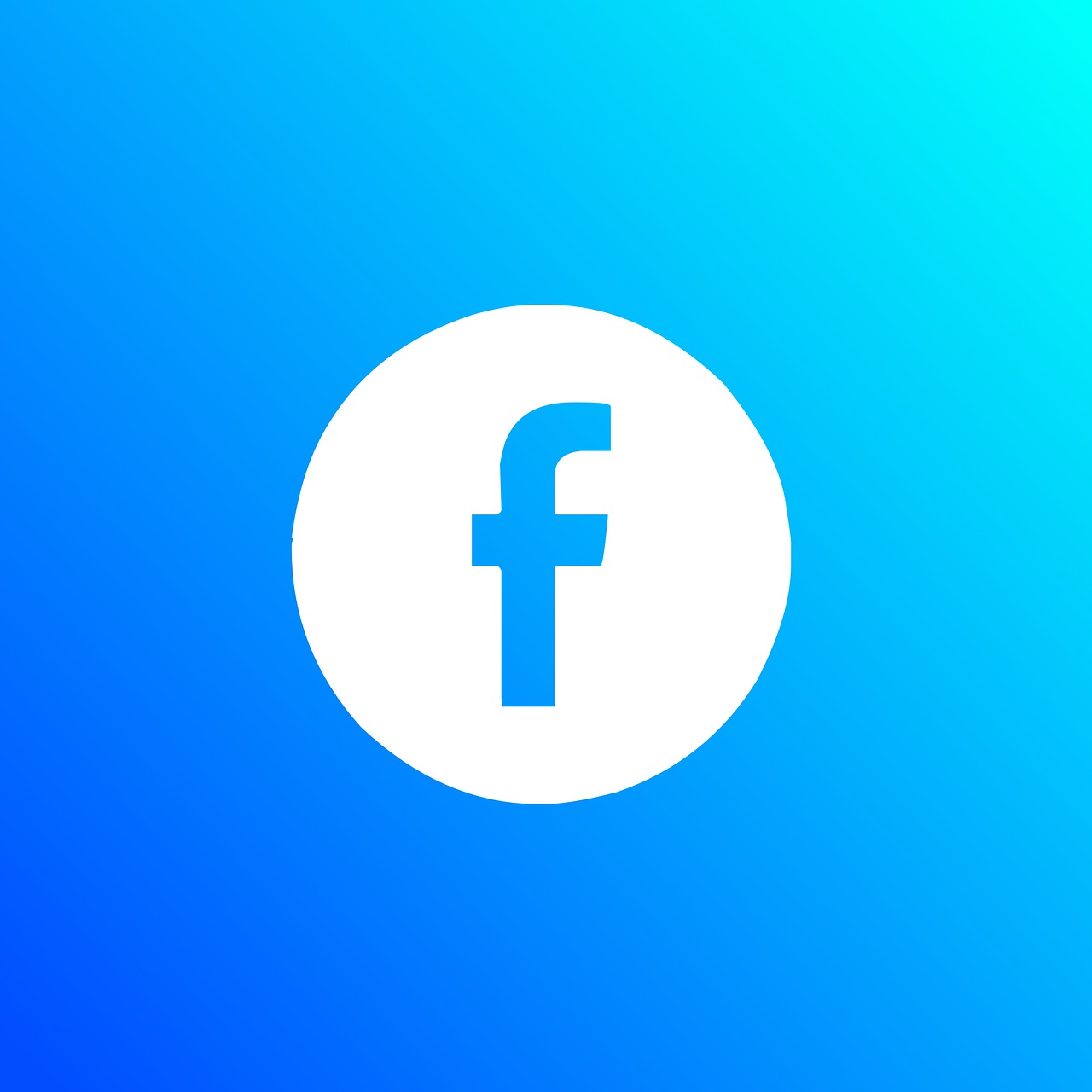 a white facebook logo on a blue background, by Seb McKinnon, rounded, f 2.5, 🦑 design, tf 1