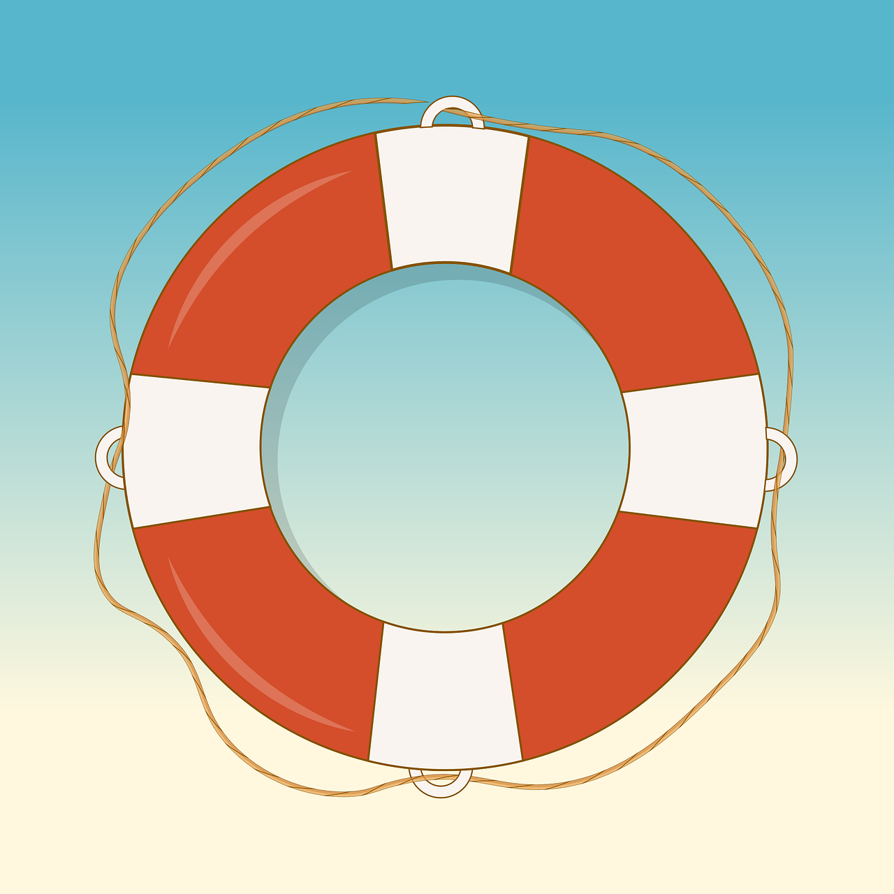 a life preserver sitting on top of a sandy beach, an illustration of, art deco, high quality illustration, ring - flash, vector images, whole page illustration