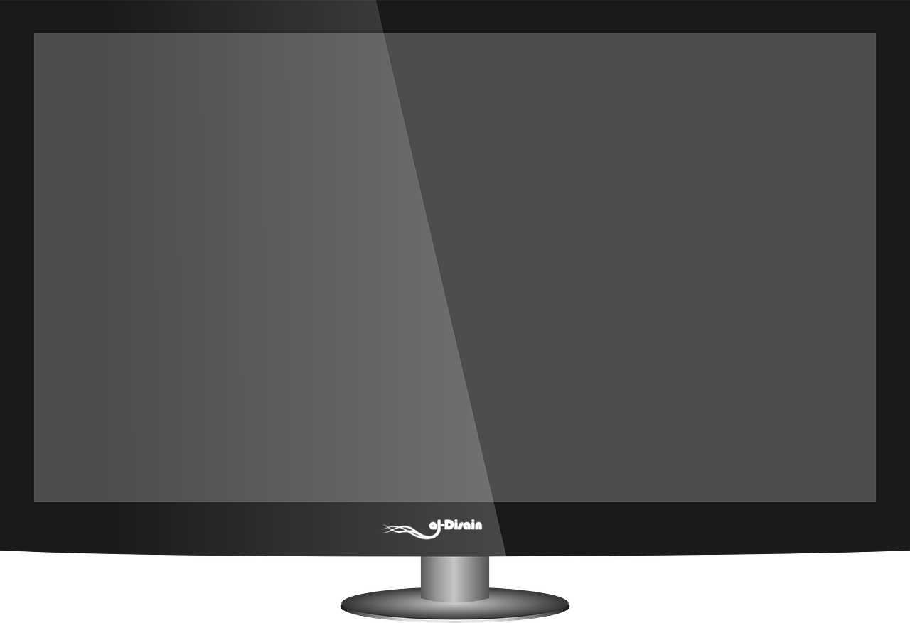 a computer monitor sitting on top of a desk, deviantart, computer art, asuras, main colour - black, clear hd image, tv frame