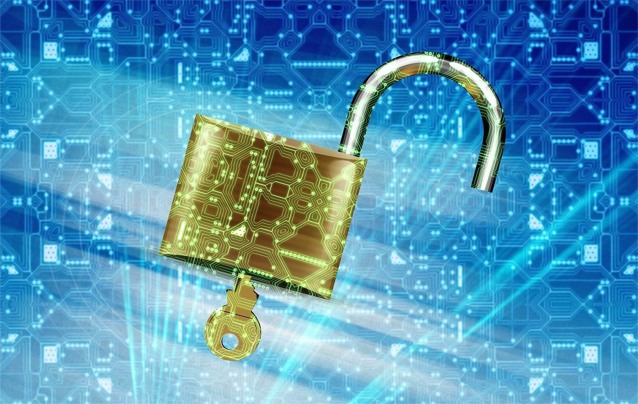 a padlock on top of a circuit board, by Allen Jones, computer art, with a blue background, beautiful sunny day, 1024x1024, network