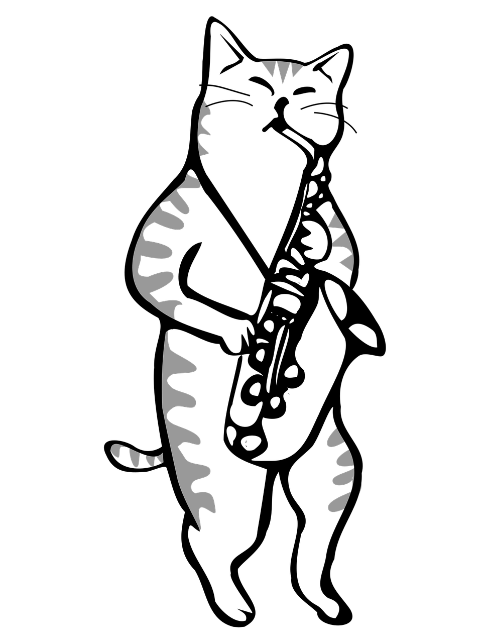 a silhouette of a cat on a black background, inspired by Benoit B. Mandelbrot, polycount, sandworm, morbidly obese, white stripes all over its body, zoomed out to show entire image