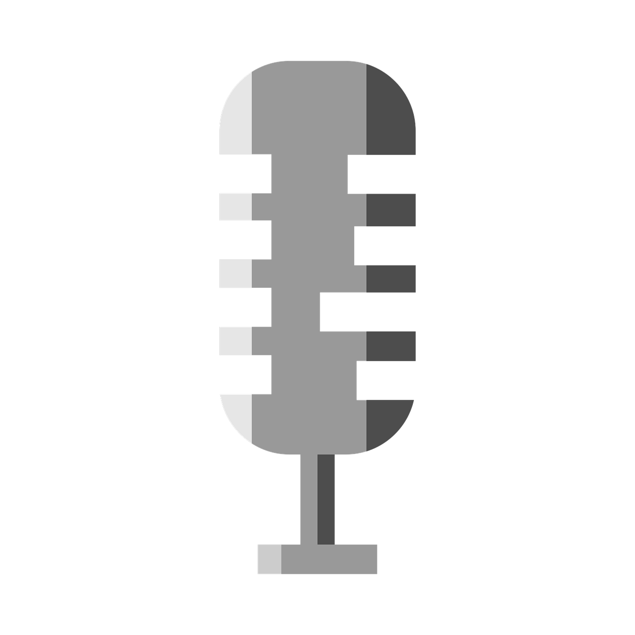 a silver microphone on a black background, inspired by Kōno Michisei, reddit, sōsaku hanga, avatar image, icon, 1 0 0 0 x 1 0 0 0 pixel art, mundane