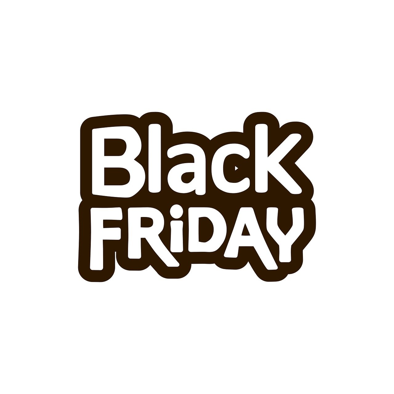 a black friday logo on a white background, a stock photo, graffiti, black and brown colors, 🎨🖌, black and white color only, felt