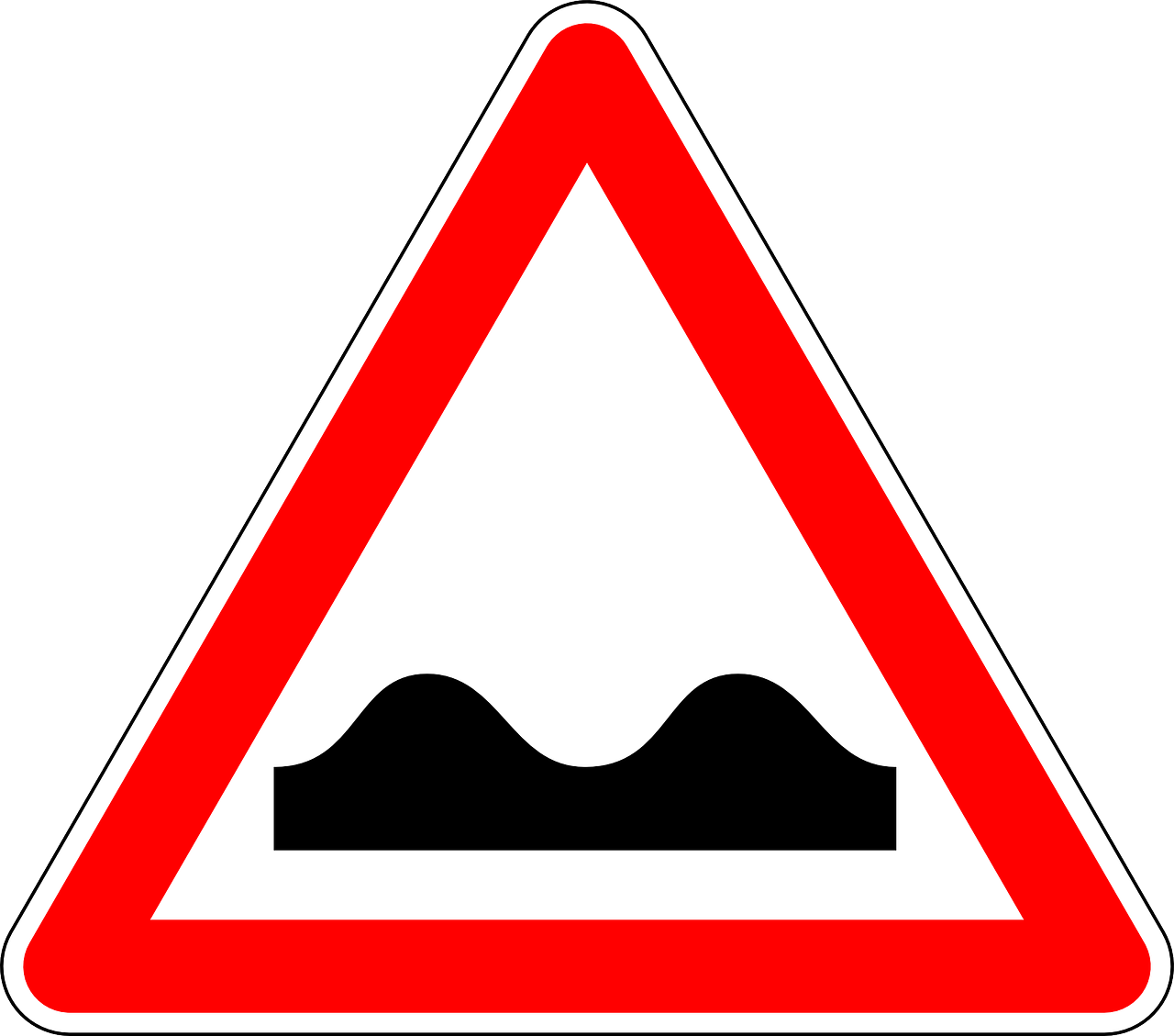 a close up of a road sign on a white background, a picture, by Luděk Marold, tumblr, optical illusion, large waves, bed on the right, svg illustration, bumps