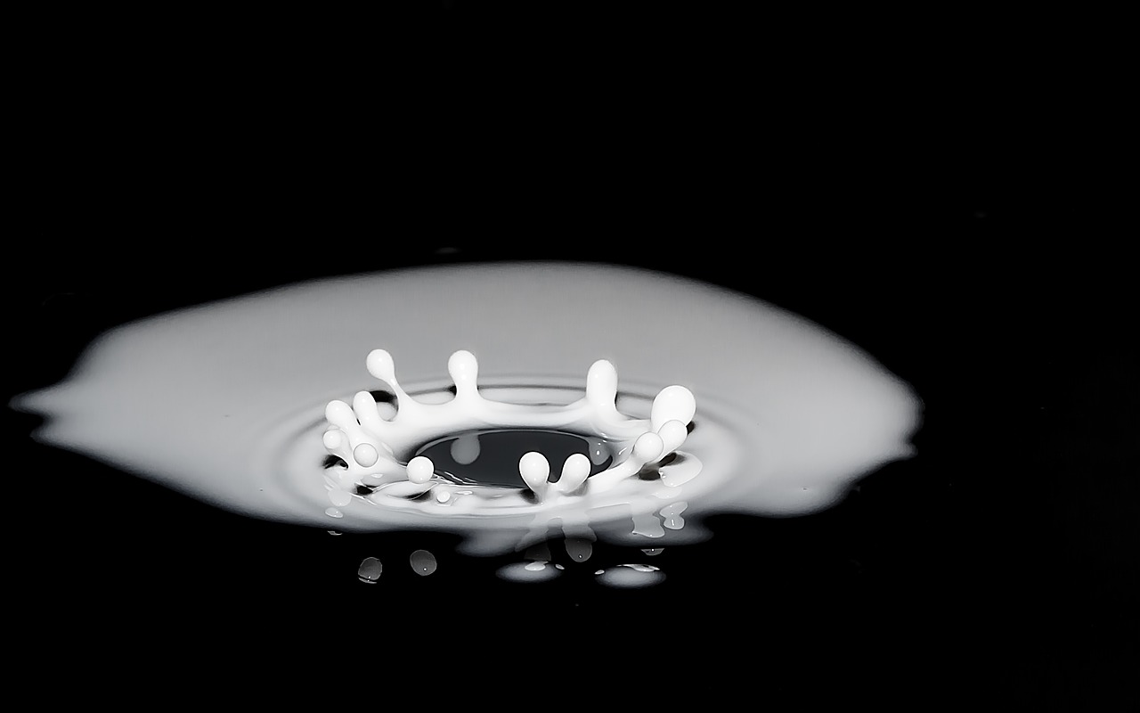 a black and white photo of a sink, a macro photograph, inspired by Lucio Fontana, flickr, drooling ferrofluid. dslr, crown of (white lasers), spilled milk, long exposure photo