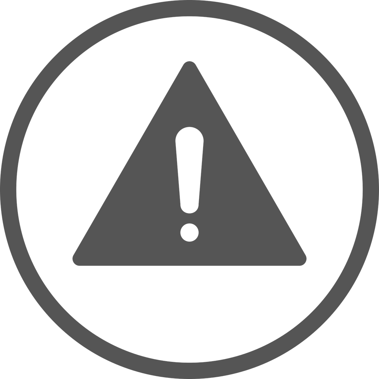 a warning sign in a circle on a black background, a picture, pixabay, black and white logo, highly [ detailed ], triangle inside circle, error