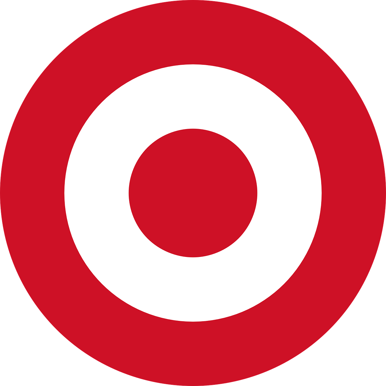 a red and white target logo on a black background, circle design, muppet, greece, hero shot