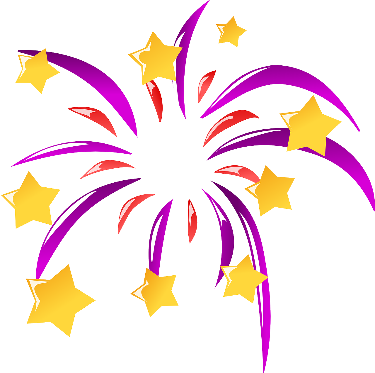 a firework with stars on a white background, figuration libre, purple and yellow, cutie mark, beautiful!, awards